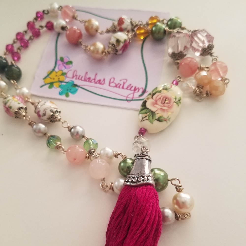 Bohemian meets Shabby Tassel Necklace
